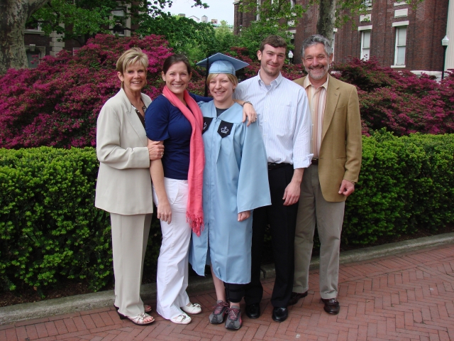 Andrea, Sarah, Allison, Peter, Ralph Knupp at Allisons graduation from Columbia University.