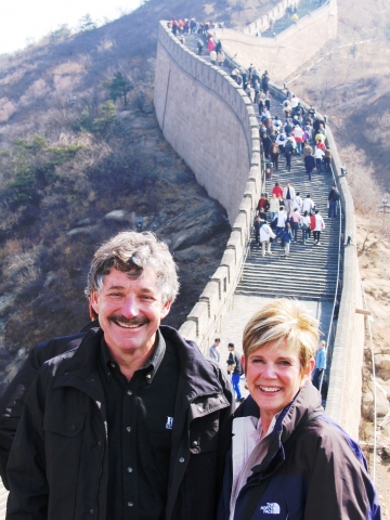 With Andrea at the Great Wall.