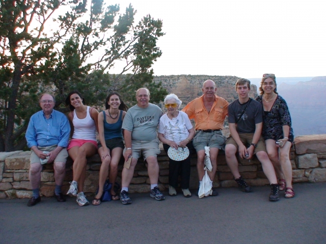 Ed Horvath (orange shirt) and family at Grand Canyon, June 2007. My mother, known as Mrs. Horvath to her students taught at Hillcrest Elementary School. Her students included some of our classmates.