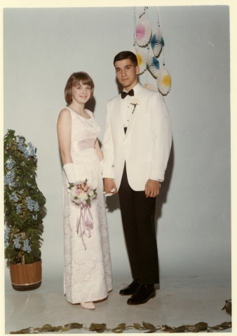 Sue (Walsh) Rakes and Ted Tsouris at the UDHS Junior Prom, May 1967