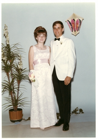 Sue (Walsh) Rakes and Ken Musikar at the UDHS Senior Prom, June 1967