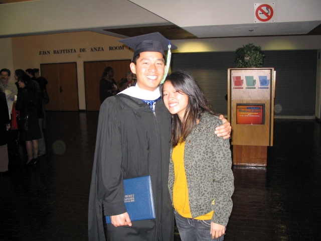 Chris masters graduation with Allison 2006