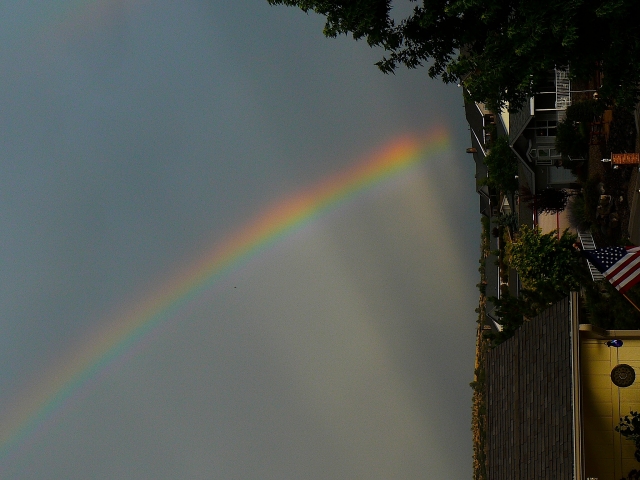 Another brilliant rainbow down the street