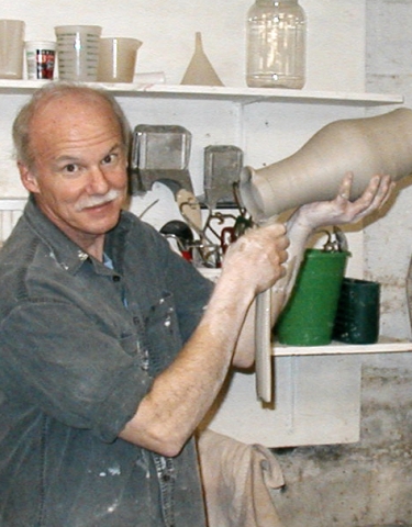 Scott Goldberg giving a pottery demonstration