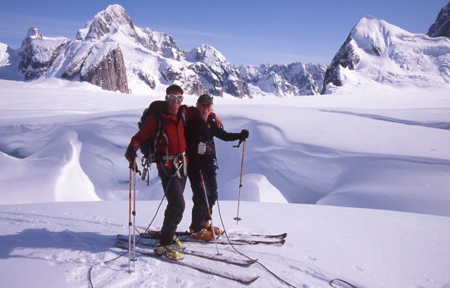 This photo was taken with my guide, Chadd after we crossed a crevasse field on the glacier.